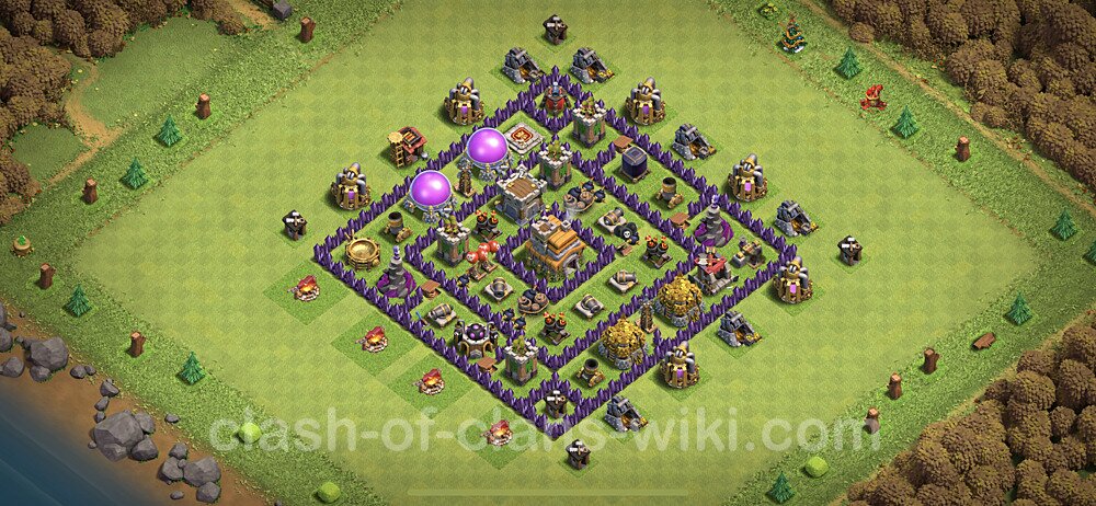 TH7 Anti 3 Stars Base Plan with Link, Anti Everything, Copy Town Hall 7 Base Design, #407
