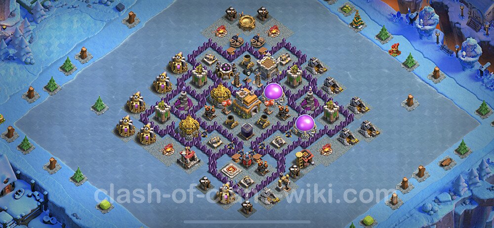 TH7 Anti 3 Stars Base Plan with Link, Anti Everything, Copy Town Hall 7 Base Design, #410