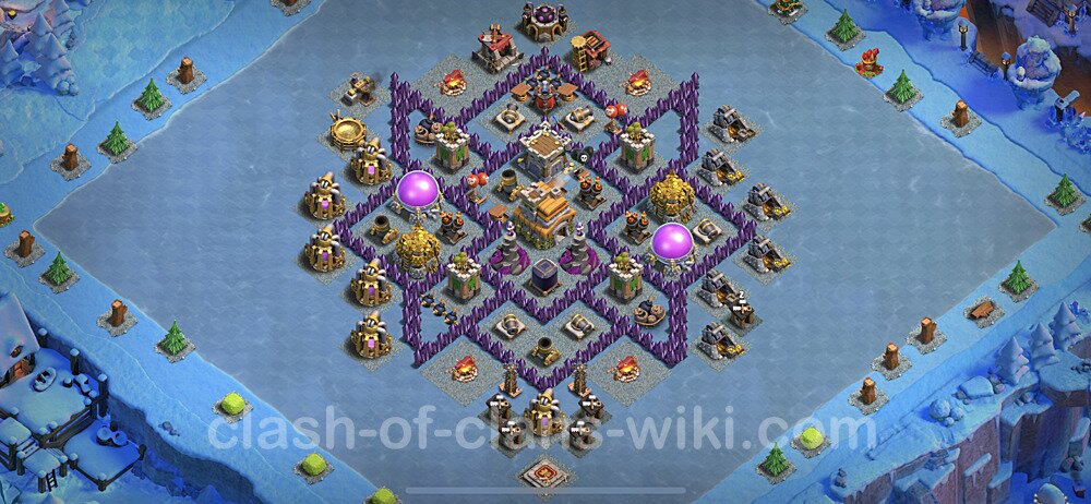 Anti Everything TH7 Base Plan with Link, Hybrid, Copy Town Hall 7 Design, #413