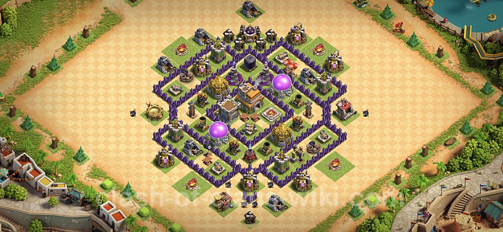 TH7 Anti 3 Stars Base Plan with Link, Anti Everything, Copy Town Hall 7 Base Design, #414