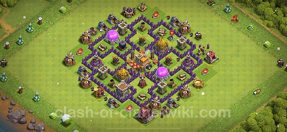 Anti Everything TH7 Base Plan with Link, Hybrid, Copy Town Hall 7 Design 2025, #416