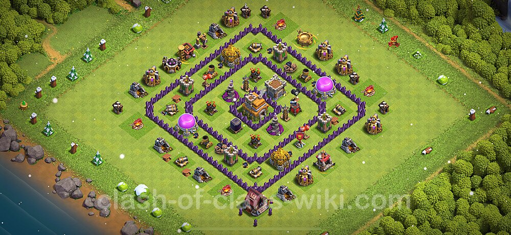 Anti Everything TH7 Base Plan with Link, Hybrid, Copy Town Hall 7 Design 2025, #418