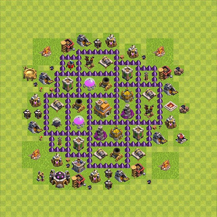 TH7 Trophy Base Plan, Town Hall 7 Base Design, #89