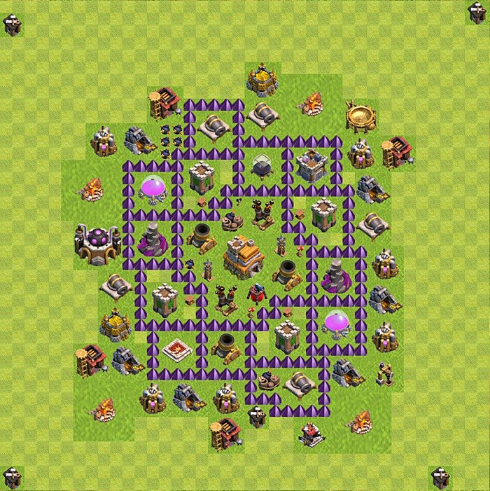 TH7 Trophy Base Plan, Town Hall 7 Base Design, #91