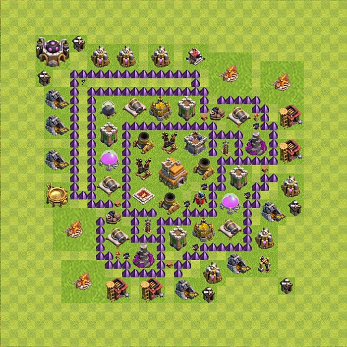 TH7 Trophy Base Plan, Town Hall 7 Base Design, #93