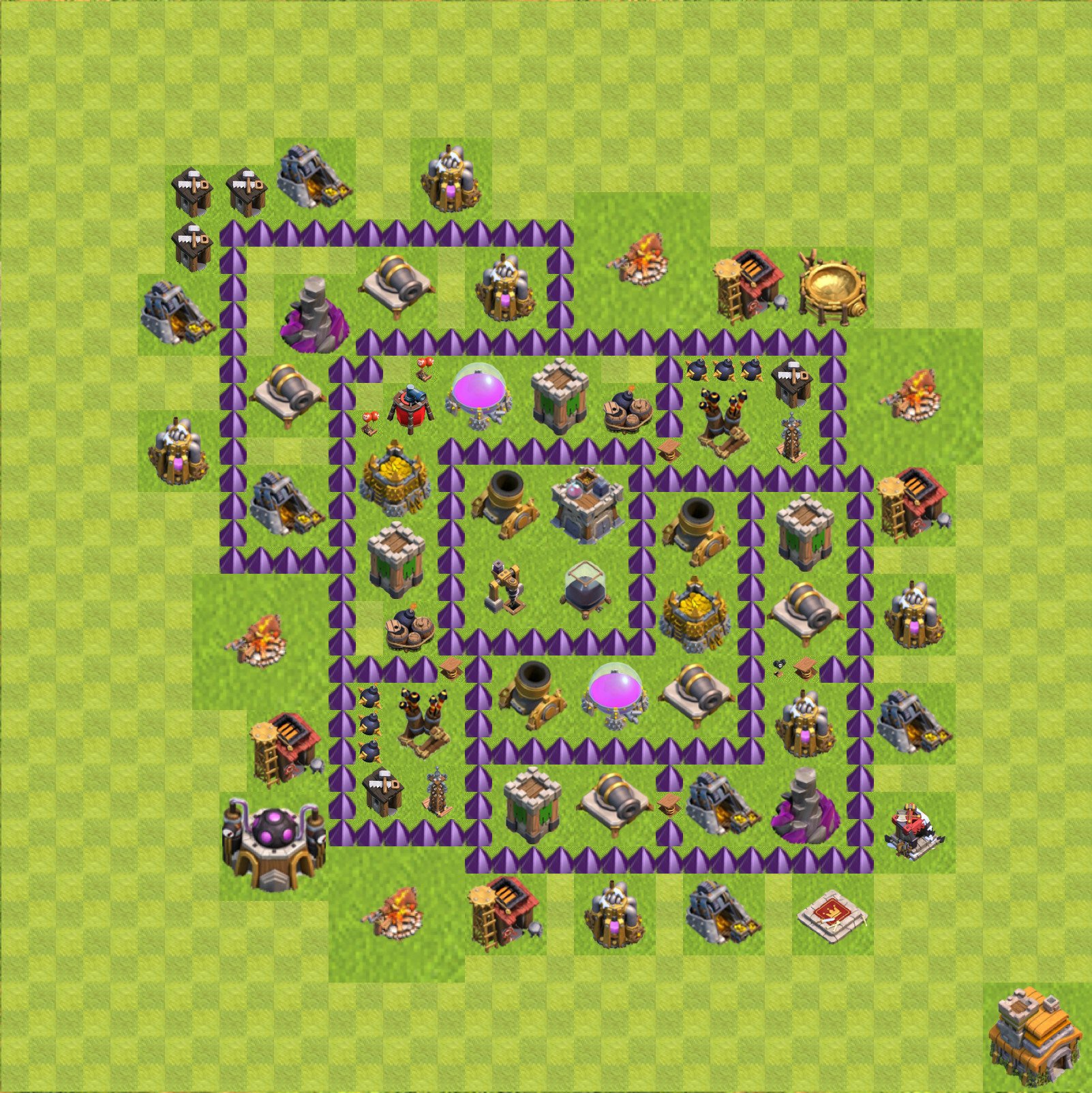 Farming Base TH7 - plan / layout / design - Clash of Clans, #111.