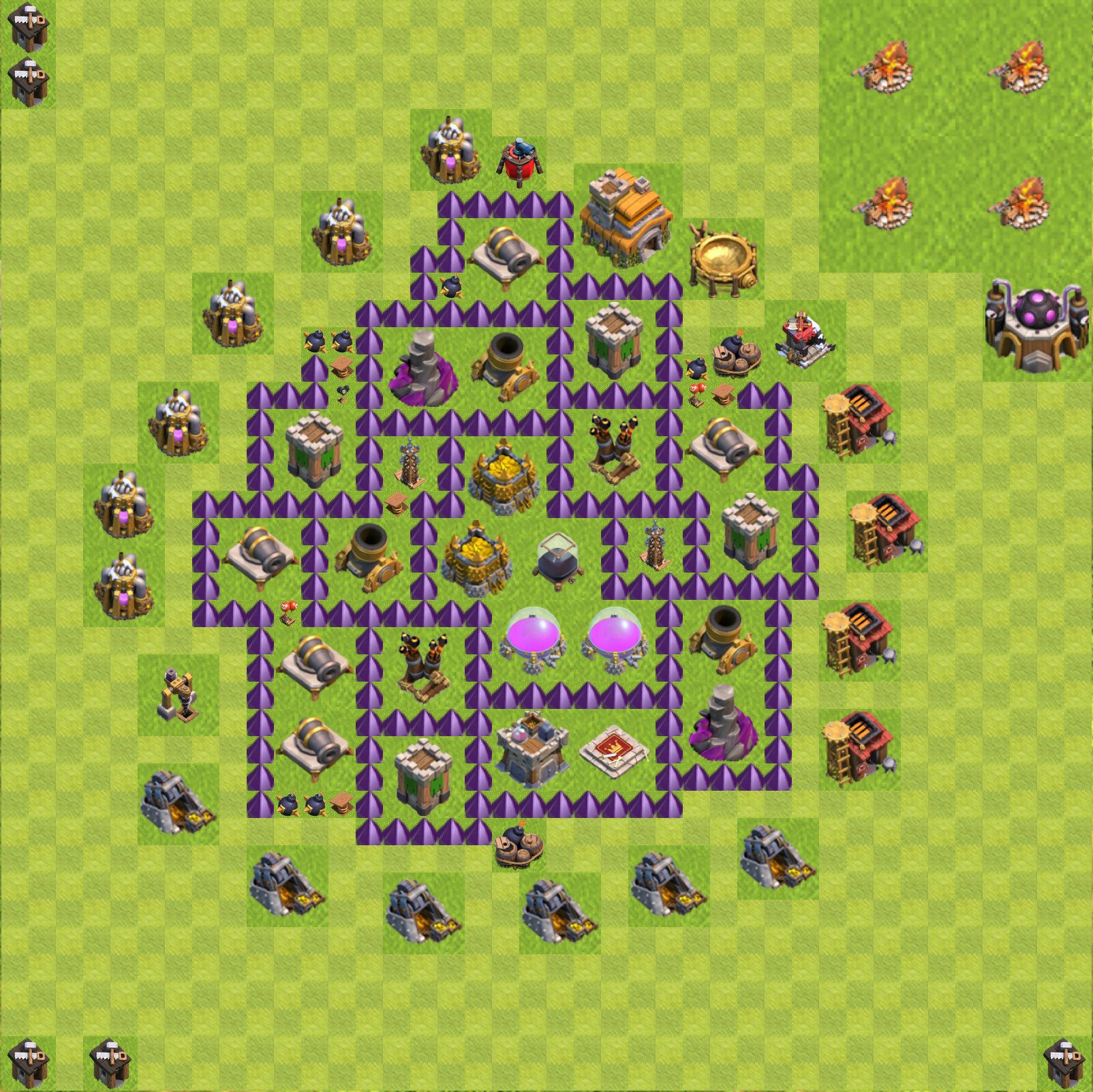 Farming Base TH7 with Link - plan / layout / design - Clash of Clans, #154.