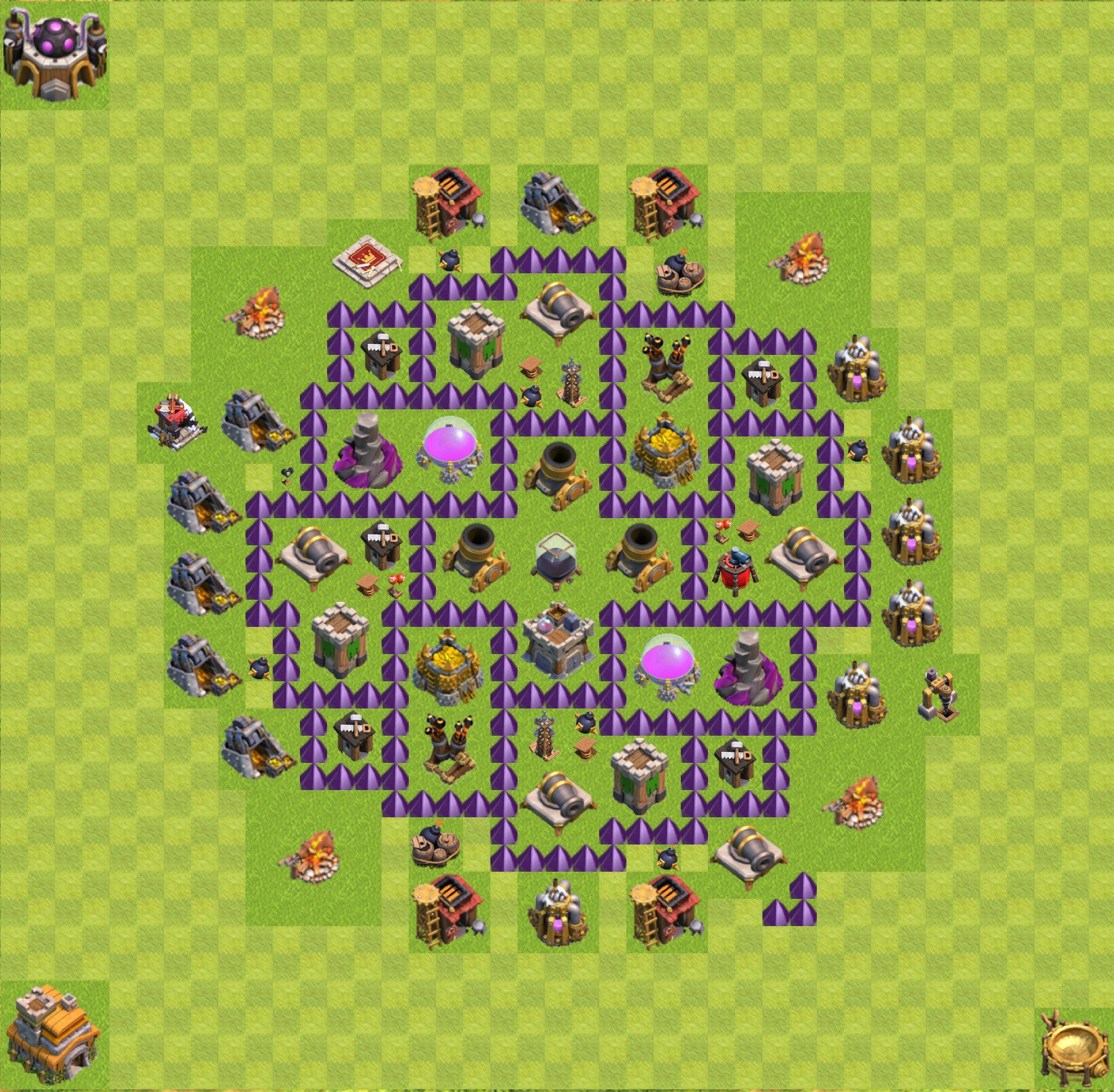 Farming Base TH7 - plan / layout / design - Clash of Clans, #49.