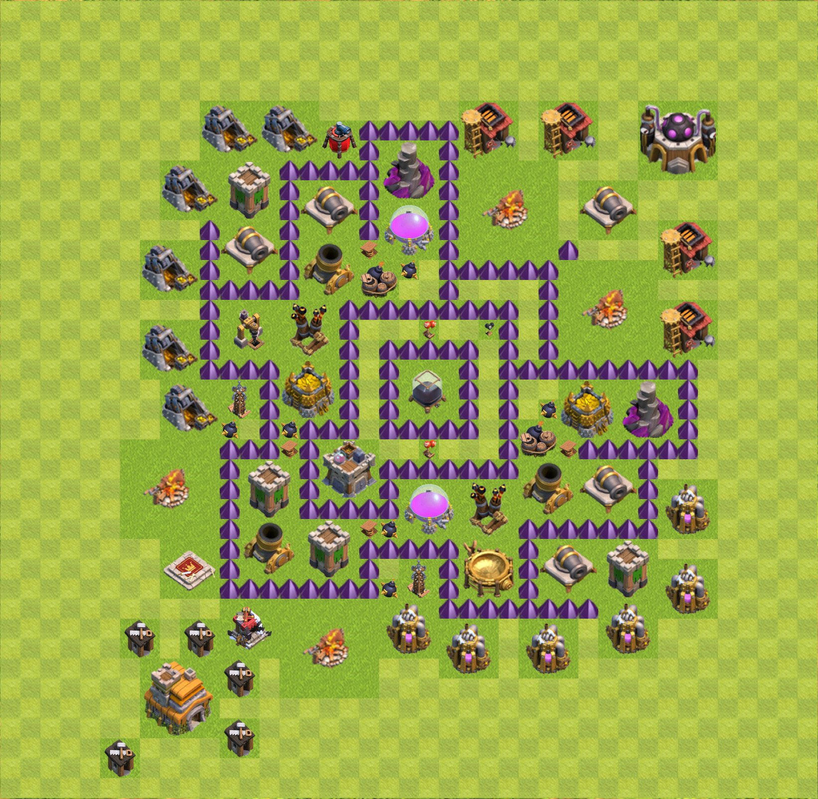 Farming Base TH7 - plan / layout / design - Clash of Clans, #61.