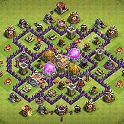 Municipio livello 7 Base + Link, Ibrido - Miglior Disposizione villaggio per Farming COC 2026 TH7, #511