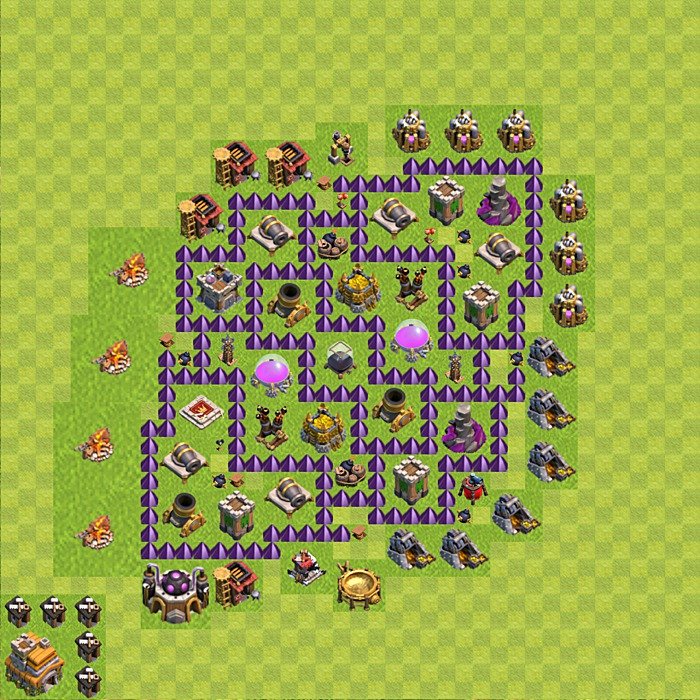 Diseño de aldea para farming Ayuntamiento 7 - COC TH7 Perfecta Distribucion, #120