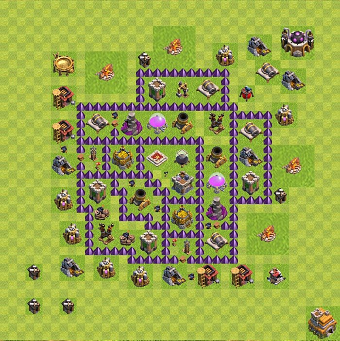 Base plan TH7 (design / layout) for Farming, #123