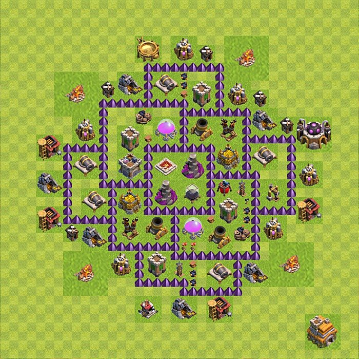 Base plan TH7 (design / layout) for Farming, #124