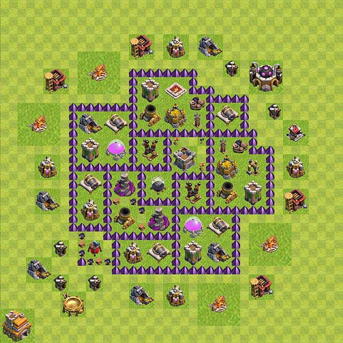 Base plan TH7 (design / layout) for Farming, #125