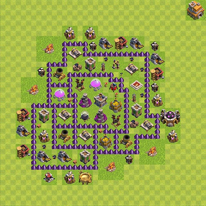 Diseño de aldea para farming Ayuntamiento 7 - COC TH7 Perfecta Distribucion, #128