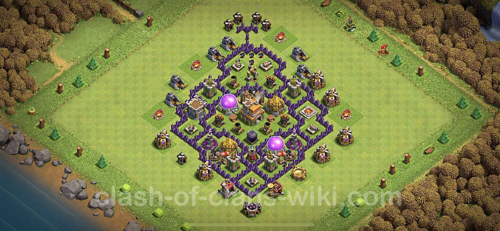 Base plan TH7 (design / layout) with Link, Anti Everything, Hybrid for Farming, #160