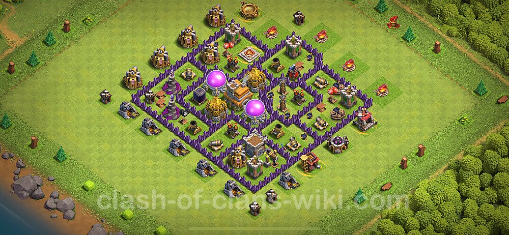 Base plan TH7 Max Levels with Link, Anti Everything for Farming 2024, #1767