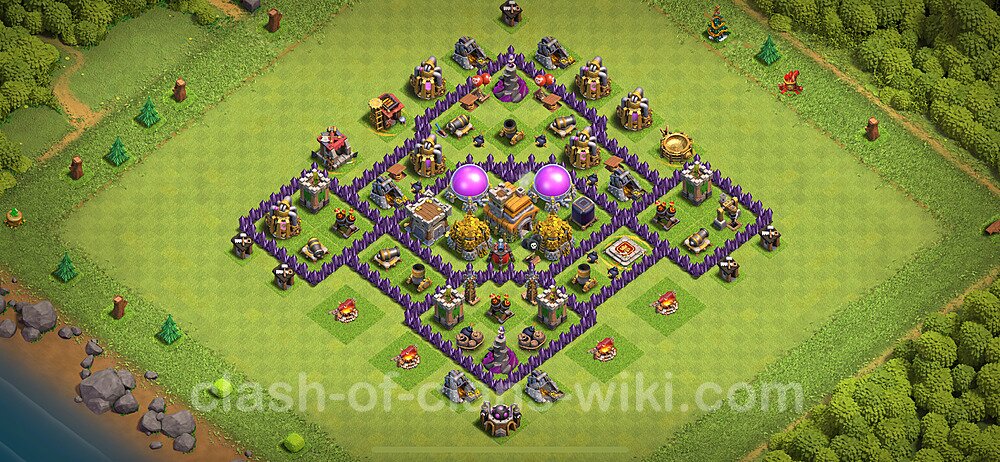 Base plan TH7 Max Levels with Link, Anti Everything for Farming 2024, #1887