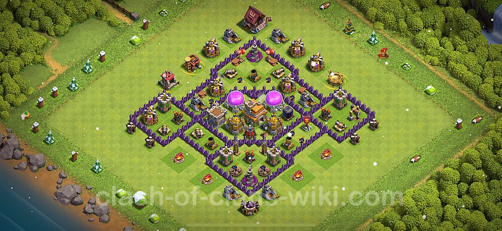 Maxato Municipio livello 7 Base + Link, Anti tutto - Miglior Disposizione villaggio per Farming COC 2025 TH7, #1887