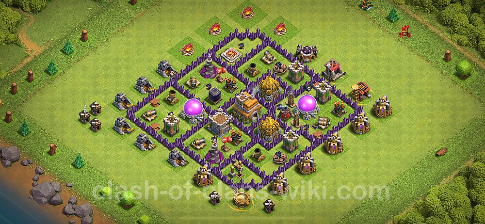 Diseño de aldea para farming - Copiar, Anti 3 Estrellas Ayuntamiento 7 al Maximo - Full COC TH7 Perfecta Distribucion 2024 + Enlace, #2073