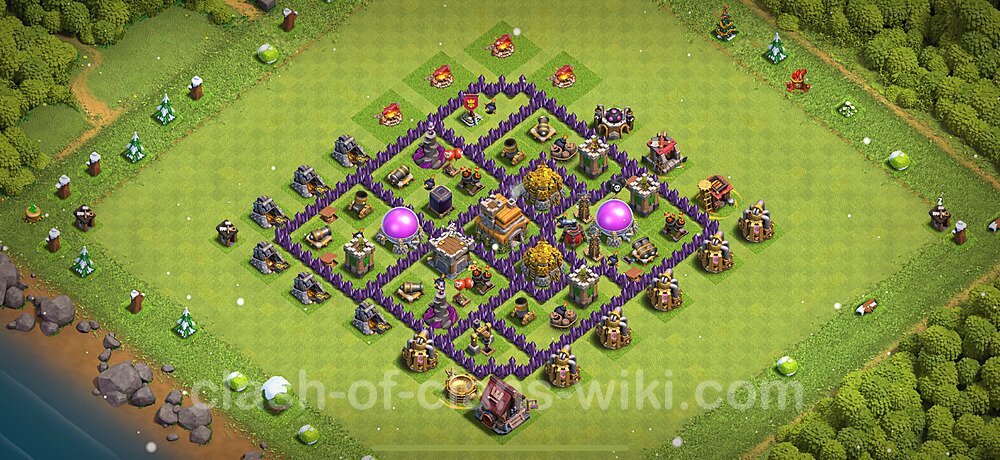 Maxato Municipio livello 7 Base + Link, Anti 3 stelle - Miglior Disposizione villaggio per Farming COC 2025 TH7, #2073