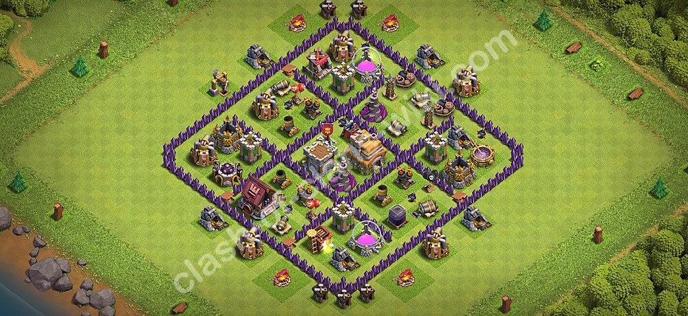 Base plan TH7 Max Levels with Link, Hybrid for Farming 2026, #3419