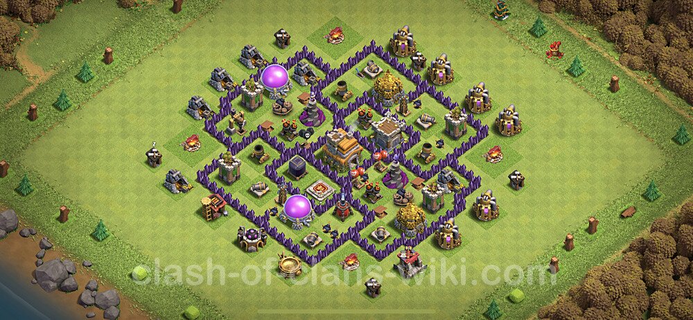 Base plan TH7 Max Levels with Link, Anti 3 Stars, Anti Everything for Farming, #487