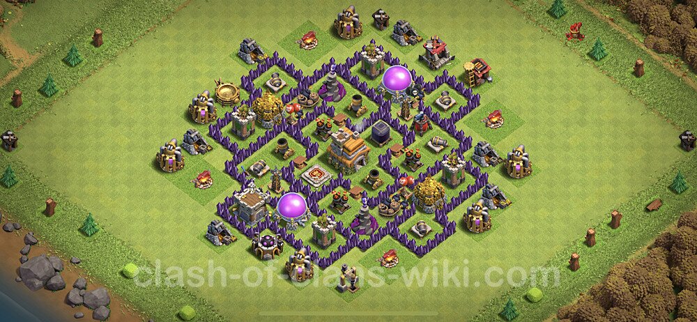 Base plan TH7 (design / layout) with Link, Anti Everything, Hybrid for Farming, #489