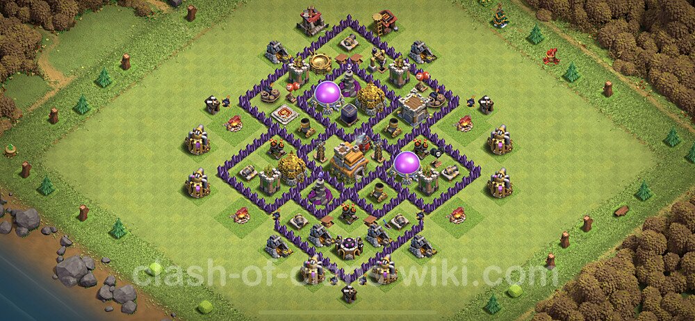 Base plan TH7 Max Levels with Link, Anti Everything, Hybrid for Farming, #492