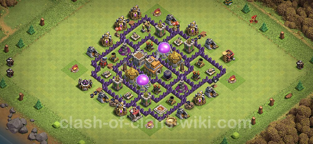 Base plan TH7 (design / layout) with Link, Anti 2 Stars, Hybrid for Farming, #493