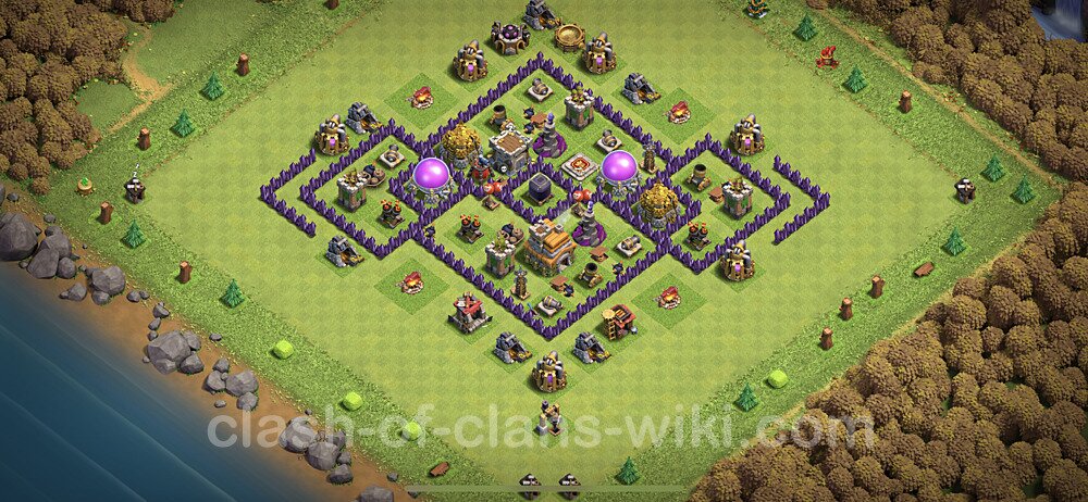 Base plan TH7 Max Levels with Link, Hybrid for Farming, #495