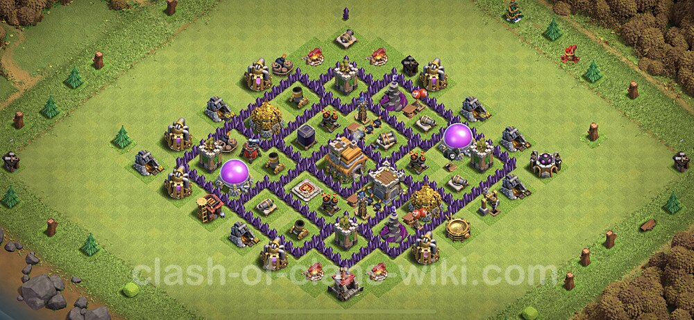 Base plan TH7 Max Levels with Link, Hybrid for Farming, #498