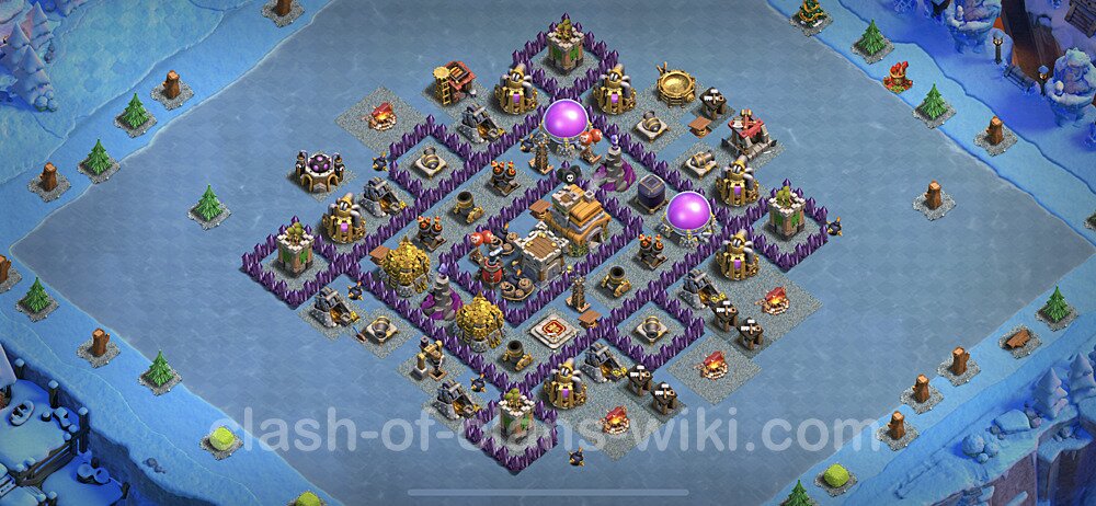 Base plan TH7 (design / layout) with Link, Anti 2 Stars, Hybrid for Farming, #501