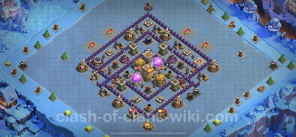 Base plan TH7 (design / layout) with Link, Anti 2 Stars, Anti Everything for Farming, #502