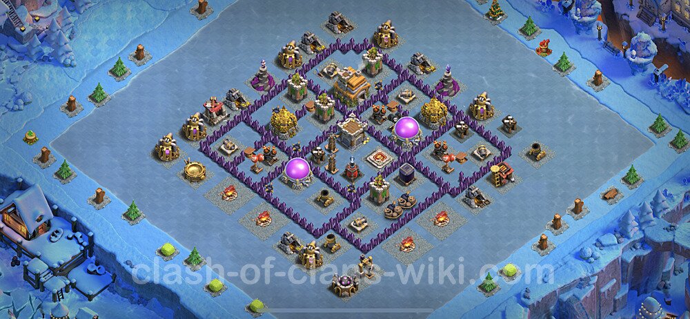 Base plan TH7 (design / layout) with Link, Hybrid for Farming, #507