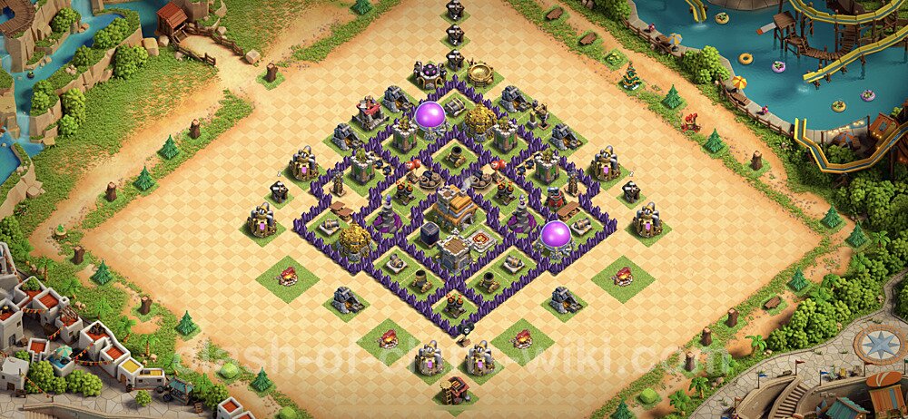 Base plan TH7 (design / layout) with Link, Hybrid for Farming, #509