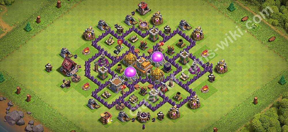 Base TH7 (desain / tata letak) dengan Link, Hybrid untuk Farming 2026, #511