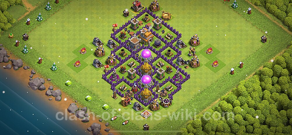 Base plan TH7 (design / layout) with Link, Anti 3 Stars, Anti Everything for Farming 2024, #861