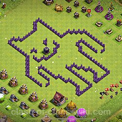 Municipio livello 7 Funny Troll Base + Link - Miglior Disposizione Villaggio COC TH7, #1735