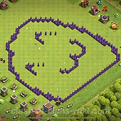 TH7 Troll Base Plan with Link, Copy Town Hall 7 Funny Art Layout, #1921