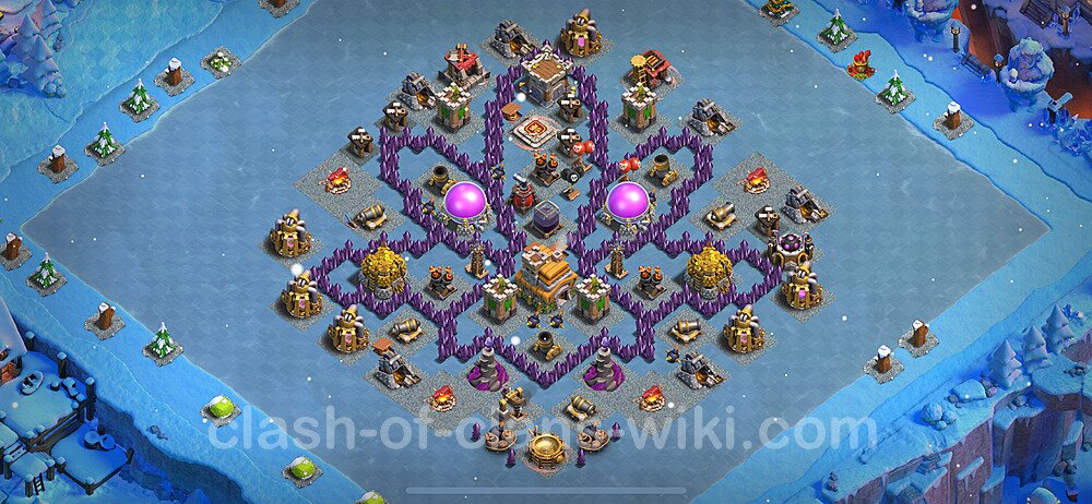 TH7 Troll Base Plan with Link, Copy Town Hall 7 Funny Art Layout 2024, #12