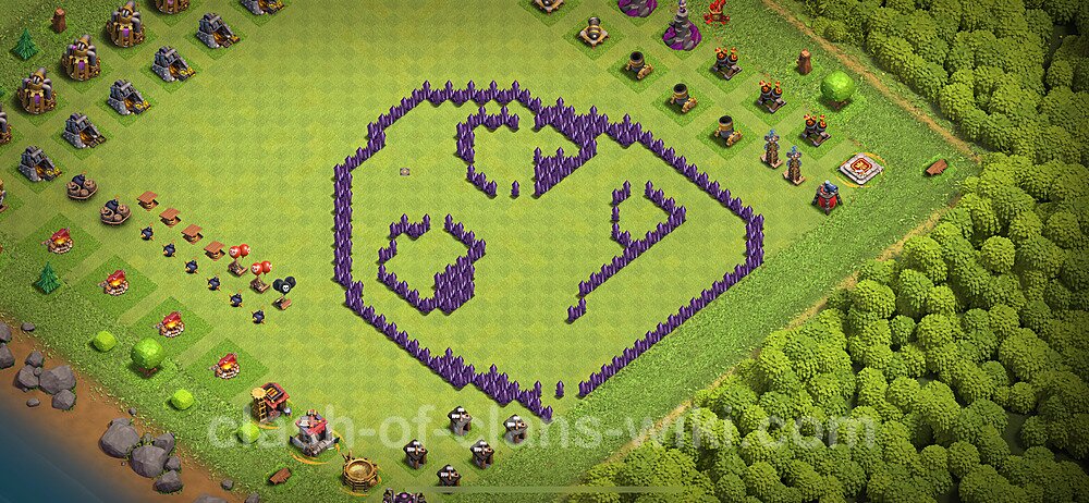 Funny Troll Diseño de aldea Ayuntamiento 7 Copiar - COC TH7 Perfecta Distribucion 2024 + Enlace, #1937