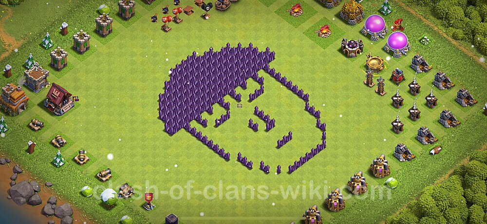 TH7 Troll Base Plan with Link, Copy Town Hall 7 Funny Art Layout 2025, #2211