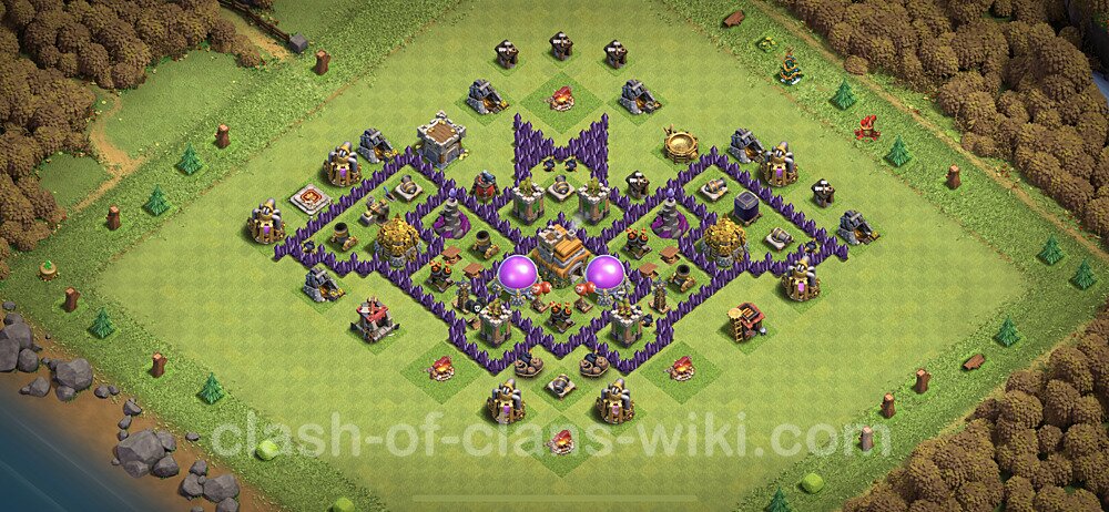 TH7 Troll Base Plan with Link, Copy Town Hall 7 Funny Art Layout, #3