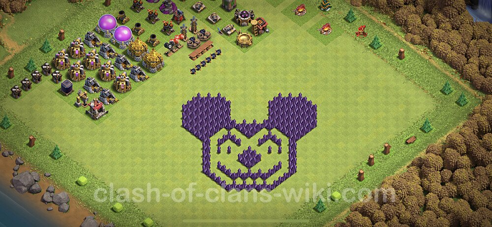 TH7 Troll Base Plan with Link, Copy Town Hall 7 Funny Art Layout, #5