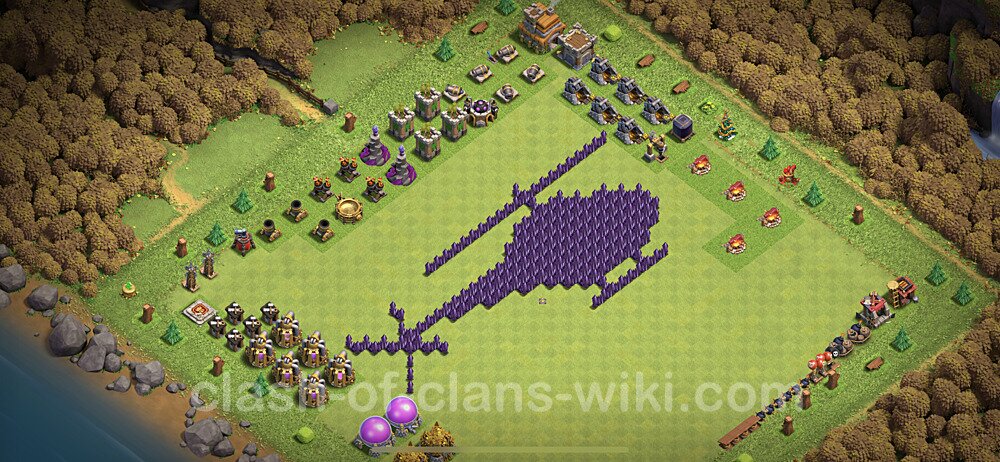 TH7 Troll Base Plan with Link, Copy Town Hall 7 Funny Art Layout, #6