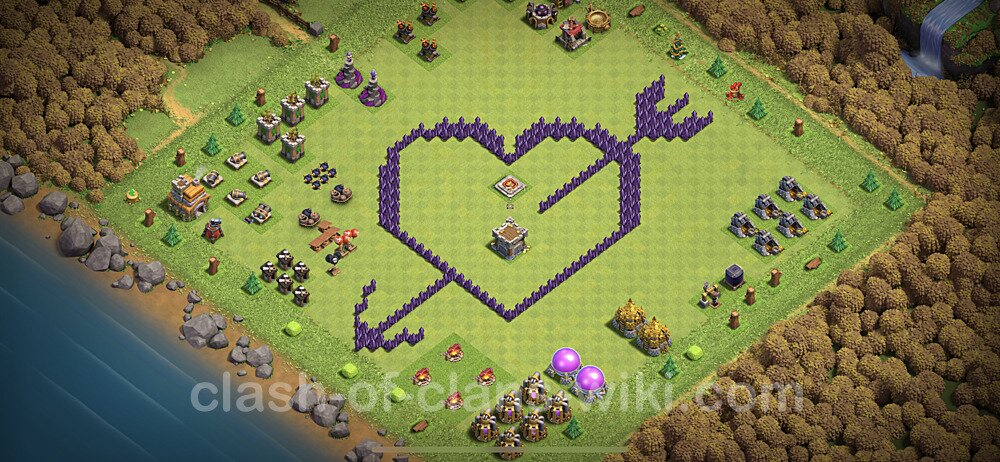 TH7 Troll Base Plan with Link, Copy Town Hall 7 Funny Art Layout, #7