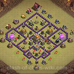 Die Maximal Clan War Base RH7 + Link, Hybrid - COC Rathaus Level 7 Kriegsbase (CK / CW), #1804