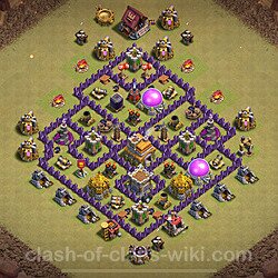Военная База ТХ 7 Максимальная Прокачка для Лиги Войны Кланов (КВ / ЛВК) Скопировать, Гибридные, #2051