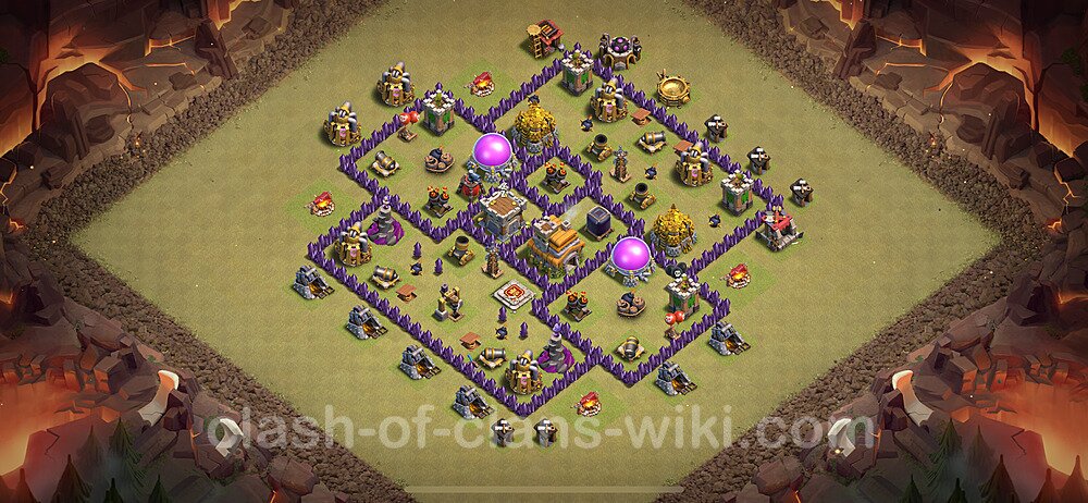 TH7 Max Levels War Base Plan with Link, Anti Everything, Copy Town Hall 7 CWL Design 2024, #1769